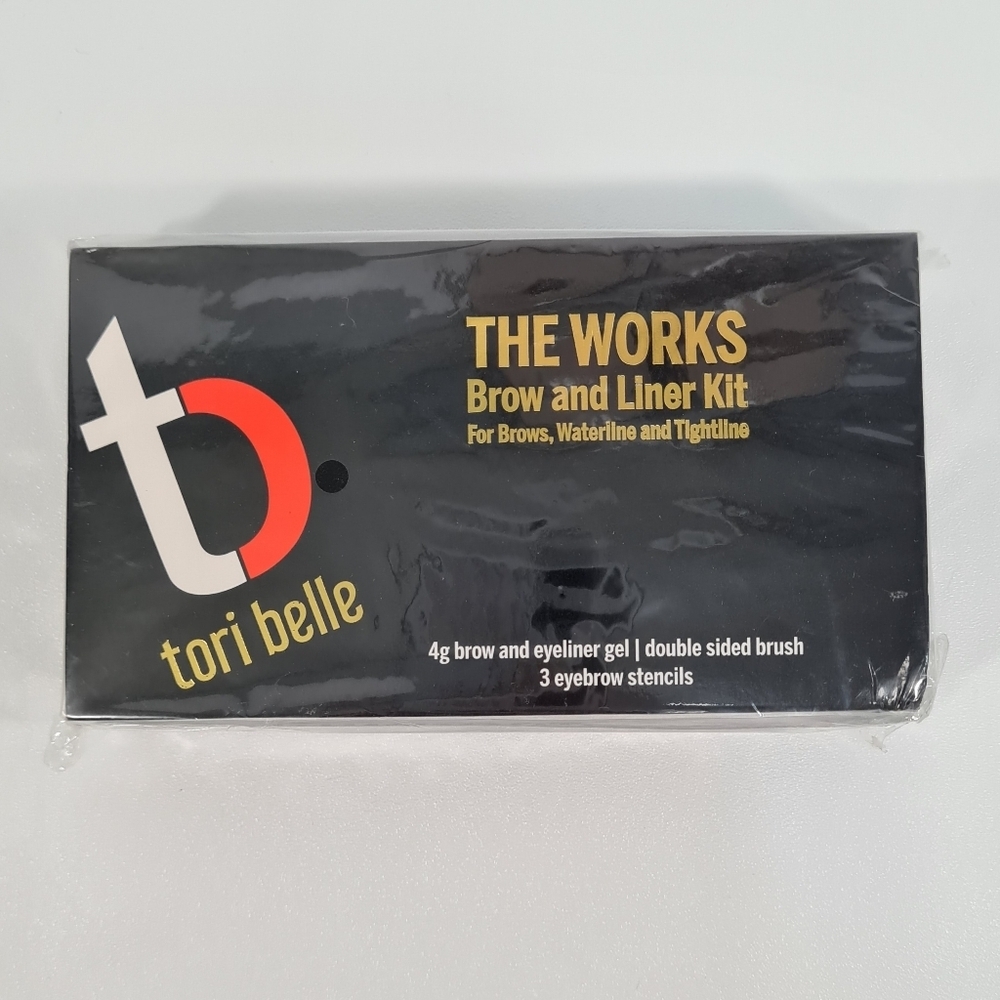 Tori Belle The Works Brow and Liner Kit:  Brown Eyebrow Gel, Stencils & Brush